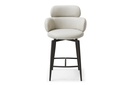 Como Swivel Counter Stool. Upholstered in Light Gray Faux Leather Easy Clean BIX-2275